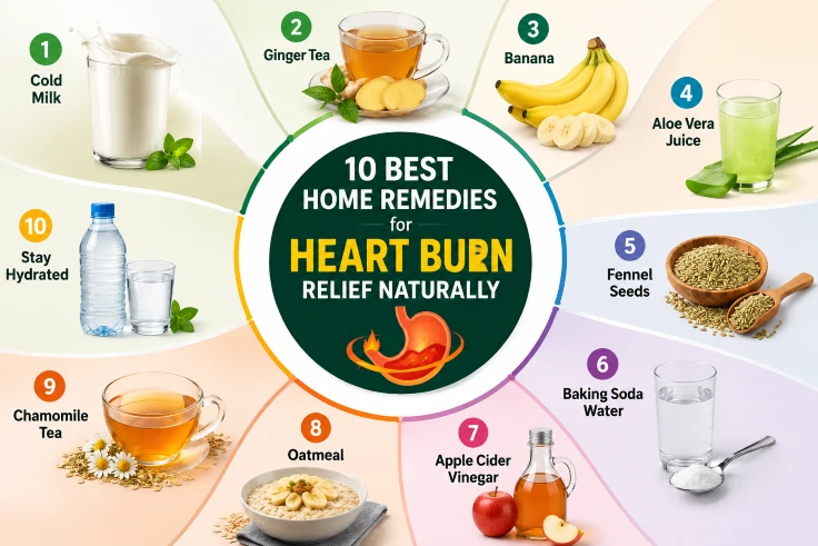 10 best remedies for heart burn