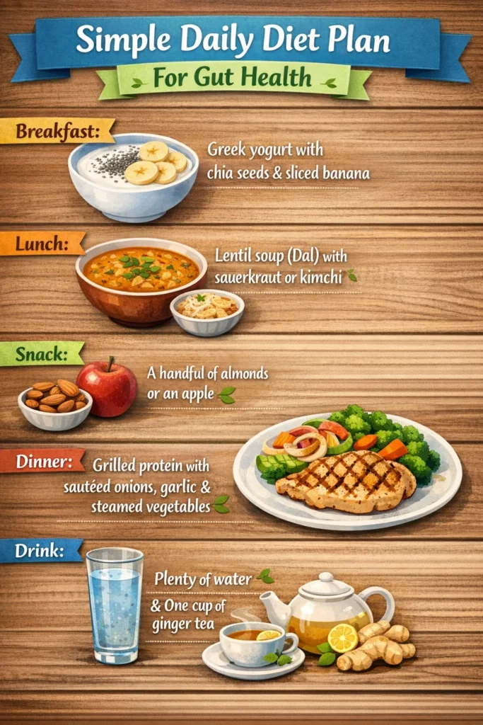 simple daily diet plan for gut health