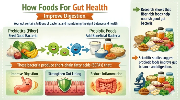 how food for gut health improves digestion