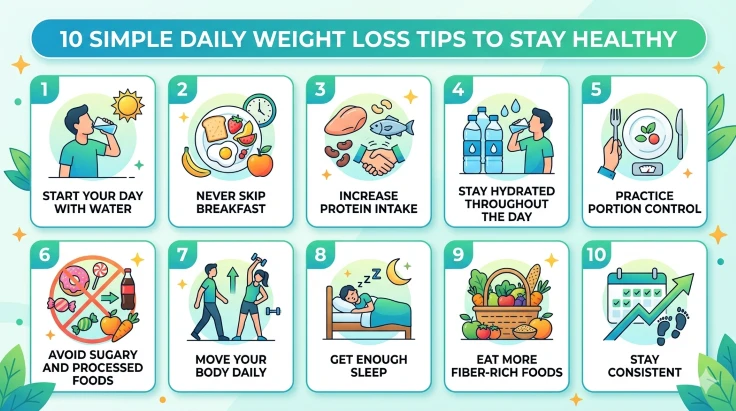 10 simple daily weight loss tips