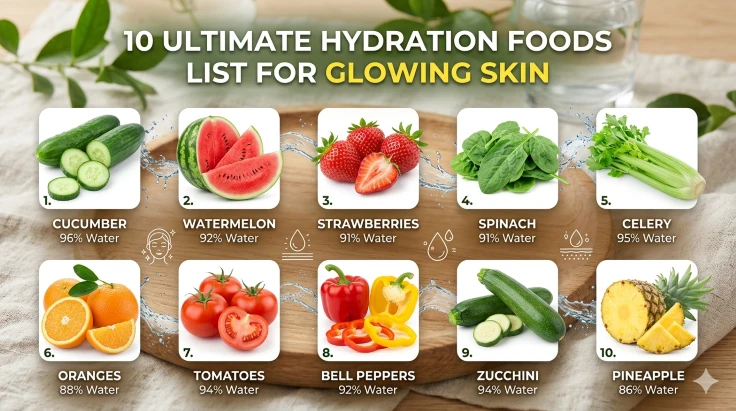 10 Ultimate Hydration Foods List for Glowing Skin