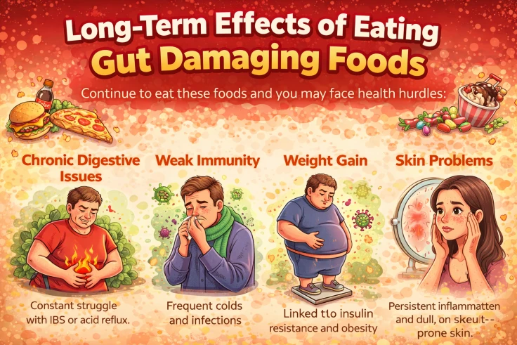 Long-termeffects of eating gut damaging food