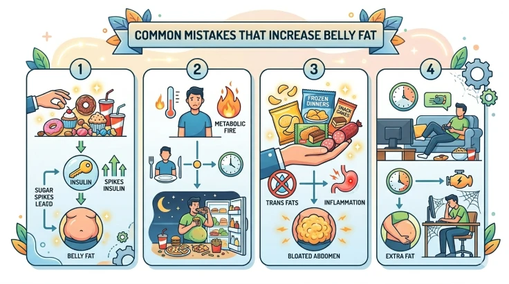 common mistakes that increase belly fat