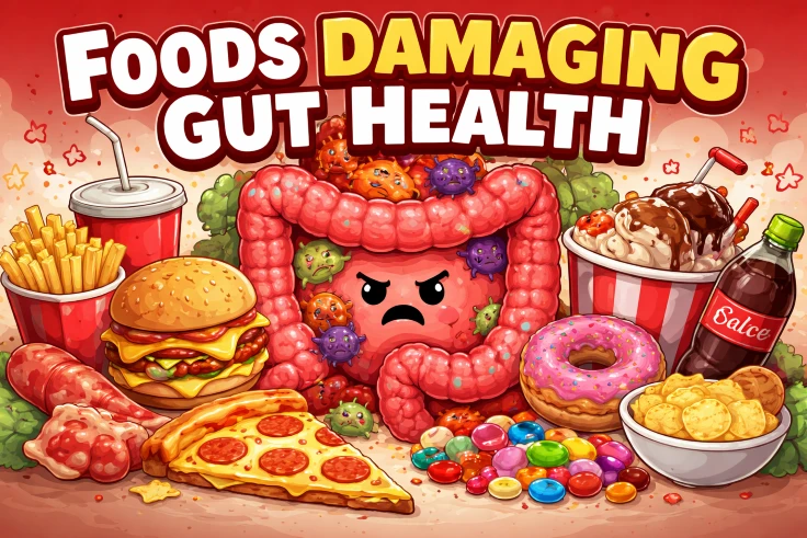 foods damaging gut health