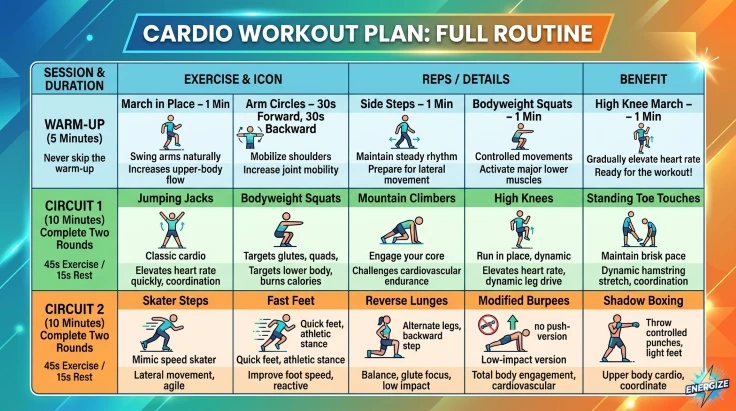30-Minute Home Cardio Workout Plan