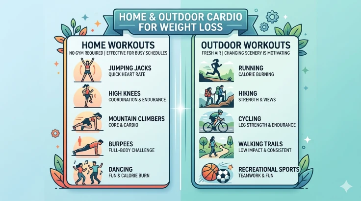 home and outdoor cardio workouts for weight loss