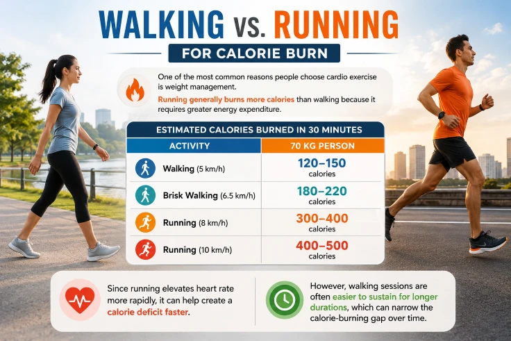 walking vs running for calorie burn