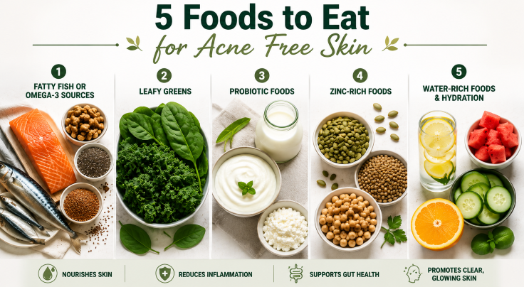 5 foods to eat for acne free skin