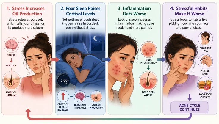 sleep stress and acne, all are connected 1